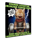 Lienzo de gato "Michi Thor Fitness" Michilandia | La tienda online de los amantes de gatos