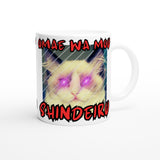 Taza blanca con impresión de gato "Mirada Mortal" Michilandia | La tienda online de los amantes de gatos