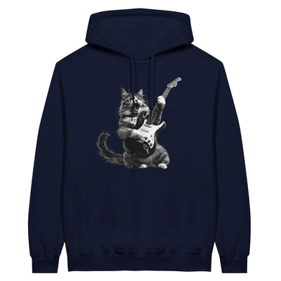 Sudadera con Capucha Unisex Estampado de Gato "Rocker Miau" Michilandia | La tienda online de los fans de gatos