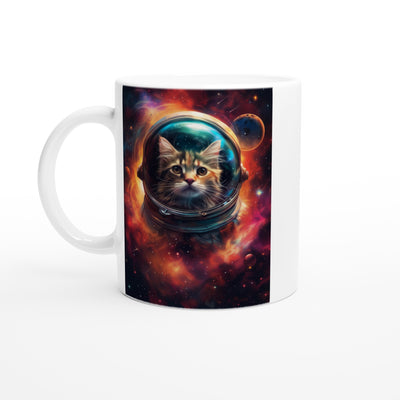 Taza Blanca con Impresión de Gato 