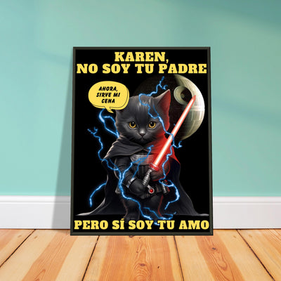 Póster Semibrillante de Gato con Marco Metal 