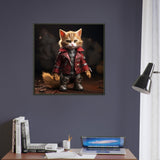 Póster semibrillante de gato con marco metal "Michi Star Lord"