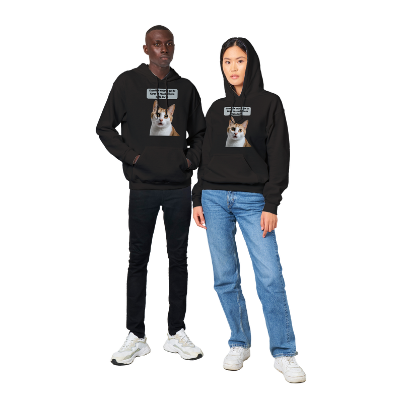 Sudadera con capucha unisex estampado de gato "¿Eres tú Karen?" Gelato