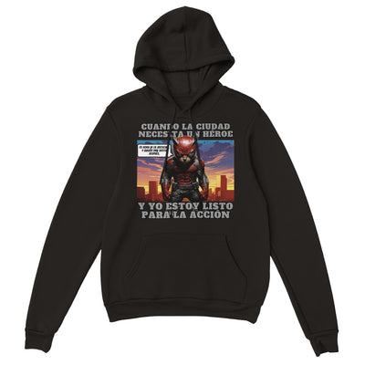 Sudadera con Capucha Unisex Estampado de Gato "Atardecer Heroico" Michilandia | La tienda online de los fans de gatos