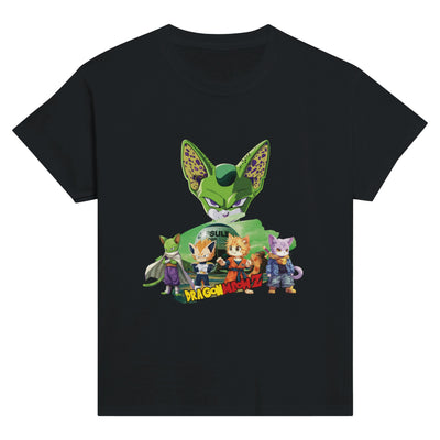 Camiseta Junior Unisex Estampado de Gato "Guerreros Peludos Z" Michilandia | La tienda online de los fans de gatos