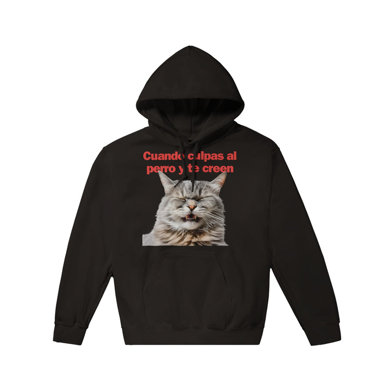 Sudadera con Capucha Unisex Estampado de Gato "Risa Culpable" Michilandia | La tienda online de los fans de gatos