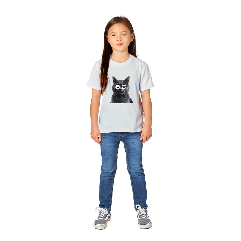 Camiseta Junior Unisex Estampado de Gato "Somnoliento Chartreux" Michilandia