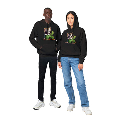 Sudadera con capucha unisex estampado de gato "Cactus comestible" Gelato