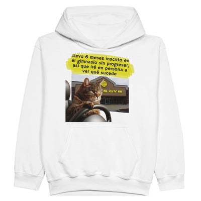 Sudadera con capucha júnior estampado de gato 