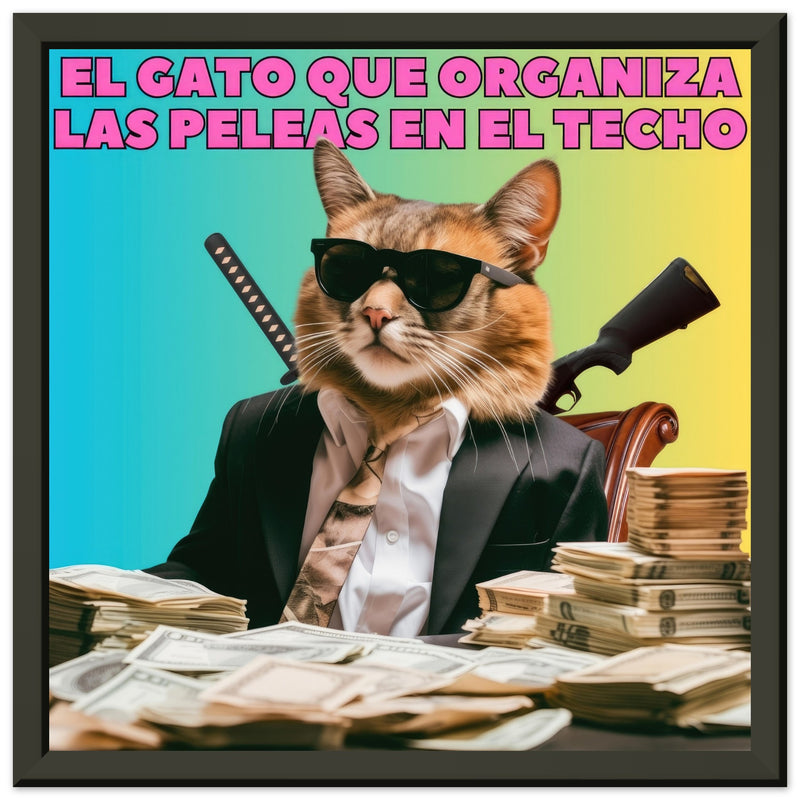 Póster Semibrillante de Gato con Marco Metal "Don Miau" Michilandia | La tienda online de los fans de gatos