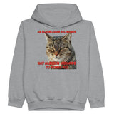 Sudadera con capucha júnior estampado de gato "Mirada Inquisitiva" Michilandia | La tienda online de los fans de gatos