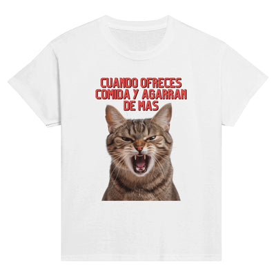 Camiseta Junior Unisex Estampado de Gato 