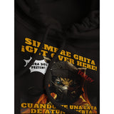 Sudadera con capucha unisex estampado de gato "¡Get Over Here, Atún!" Michilandia | La tienda online de los amantes de gatos