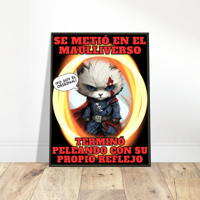 Póster Semibrillante de Gato con Marco Metal 