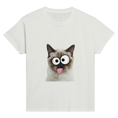 Camiseta Junior Unisex Estampado de Gato 