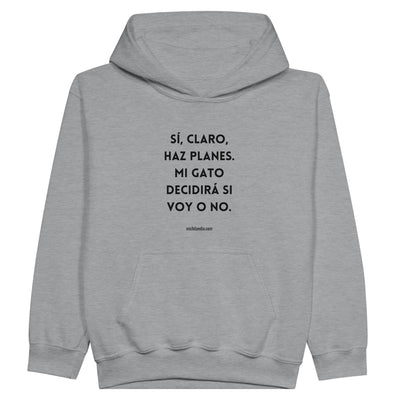 Sudadera con capucha júnior estampado de gato "Dictador Doméstico" Michilandia | La tienda online de los fans de gatos