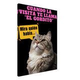 Lienzo de Gato "Mira Quién Habla" Michilandia | La tienda online de los amantes de gatos