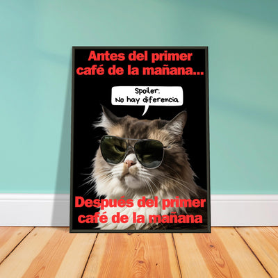 Póster Semibrillante de Gato con Marco Metal 