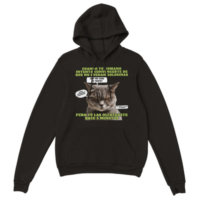 Sudadera con capucha unisex estampado de gato 