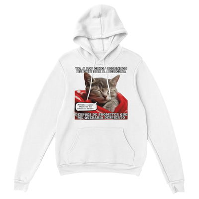 Sudadera con Capucha Unisex Estampado de Gato "Cinéfilo Dormilón" Michilandia | La tienda online de los amantes de gatos