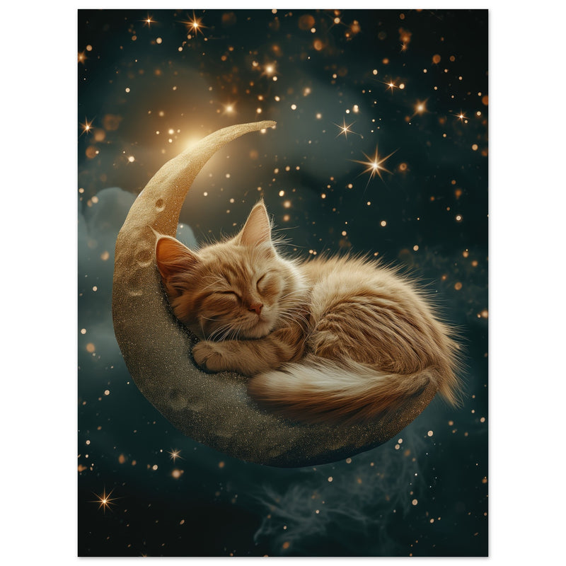 Panel de aluminio impresión de gato "Ensueño Lunar" Michilandia | La tienda online de los fans de gatos