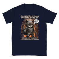 Camiseta unisex estampado de gato "Siesta de la Justicia" Michilandia | La tienda online de los fans de gatos