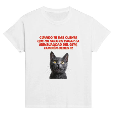 Camiseta Junior Unisex Estampado de Gato 