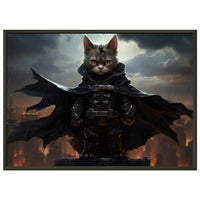Póster semibrillante de gato con marco metal "Vigilante Felino" Gelato