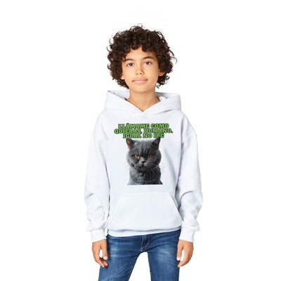 Sudadera con capucha júnior estampado de gato 