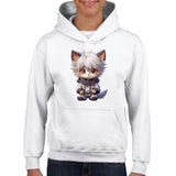 Sudadera con capucha júnior estampado de gato "KiruCat: El Neko Asesino" Michilandia | La tienda online de los amantes de gatos