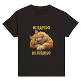 Camiseta Junior Unisex Estampado de Gato "Ni rápido Ni furioso" Michilandia | La tienda online de los fans de gatos