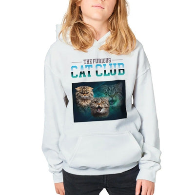 Sudadera con capucha júnior estampado de gato 