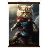 Póster semibrillante de gato con colgador "Thor Felino" Gelato