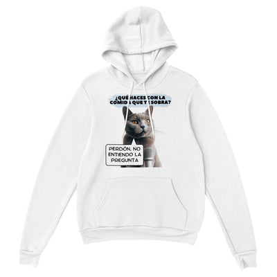 Sudadera con capucha unisex estampado de gato "No Entiendo la Pregunta" Gelato