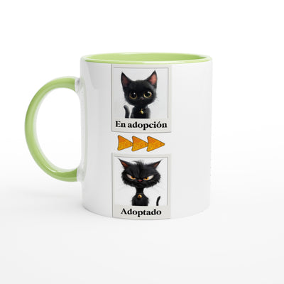 Taza Bicolor con Impresión de Gato "Antes y Después" Michilandia