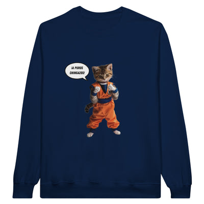 Sudadera Unisex Estampado de Gato "Combate de Miaus" Michilandia