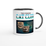Taza Bicolor con Impresión de Gato "El Club de los Gatos Furiosos" Michilandia