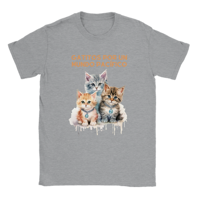 Camiseta unisex estampado de gato "Mundo pacífico" Gelato