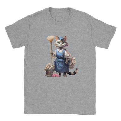 Camiseta unisex estampado de gato "Sirvienta Felina" Gelato