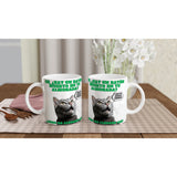 Taza blanca con impresión de gato "Regalo Sorpresa" Michilandia | La tienda online de los amantes de gatos