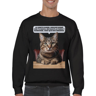 Sudadera Unisex Estampado de Gato 