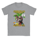 Camiseta unisex estampado de gato "Vacaciones Clandestinas" Sports Grey