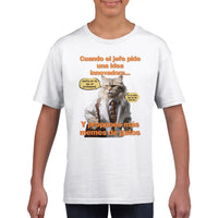 Camiseta Junior Unisex Estampado de Gato "Estrategia Miau" Michilandia | La tienda online de los fans de gatos