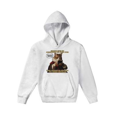 Sudadera con capucha júnior estampado de gato 