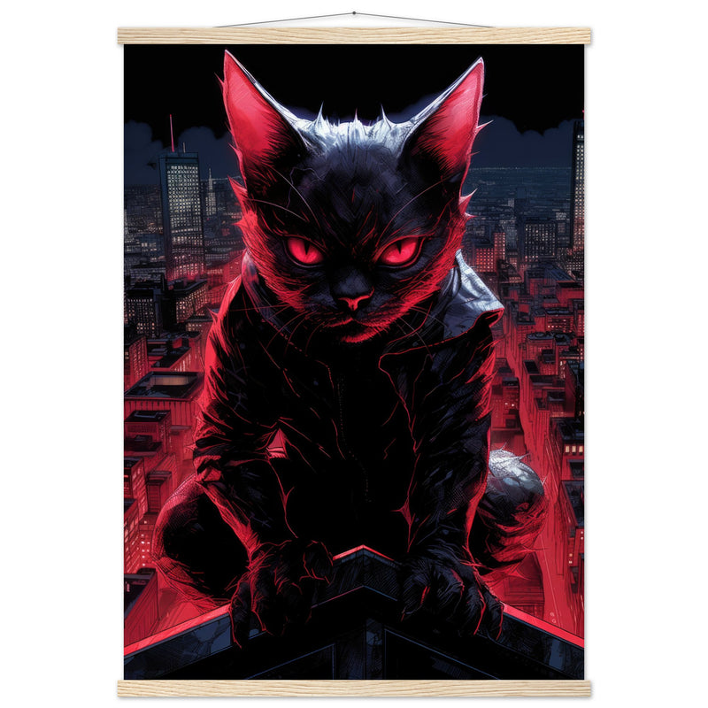 Póster semibrillante de gato con colgador "El Travieso de Hell's Kitchen" Gelato