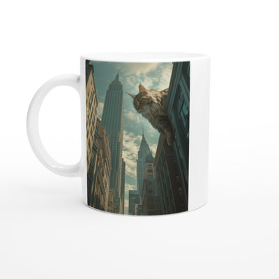 Taza Blanca con Impresión de Gato 