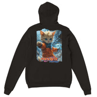 Sudadera con capucha Prémium Unisex Impresión Trasera de Gato 