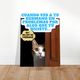 Panel de aluminio impresión de gato "Michi Culpable" Michilandia | La tienda online de los amantes de gatos