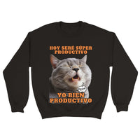 Sudadera Unisex Estampado de Gato "Siesta Productiva" Michilandia | La tienda online de los fans de gatos