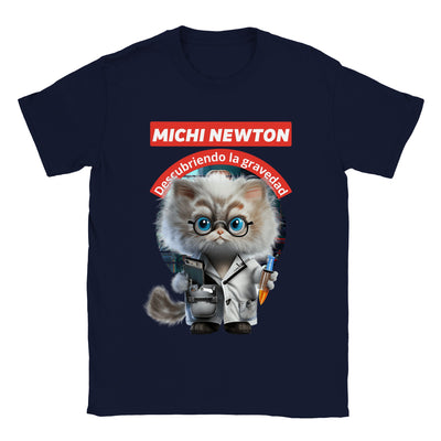 Camiseta unisex estampado de gato "Michi Newton" Gelato